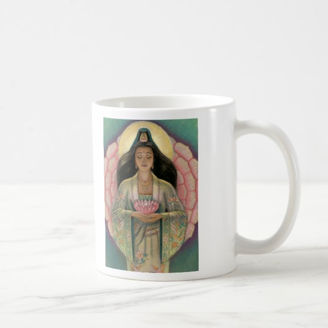 Kuan Yin Mug "Pink Lotus Heart" (Right)