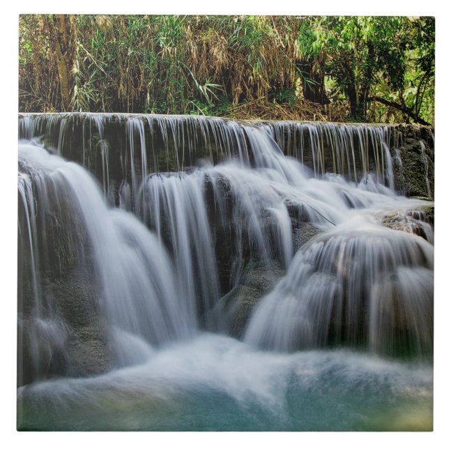 Kuang Si Falls, Laos Tile (Front)