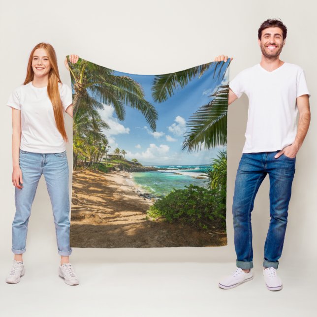 Kuau Cove Beach | Maui, Hawaii Fleece Blanket (In Situ)