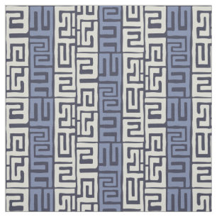 Kuba Cloth Inspired Cool Earth Colours Geometric