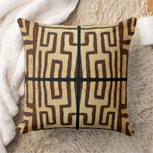 Kuba Cloth Print • Afrocentric Heritage Throw Pill Cushion