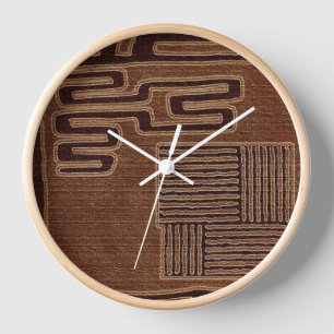 Kuba Cloth Print Clock