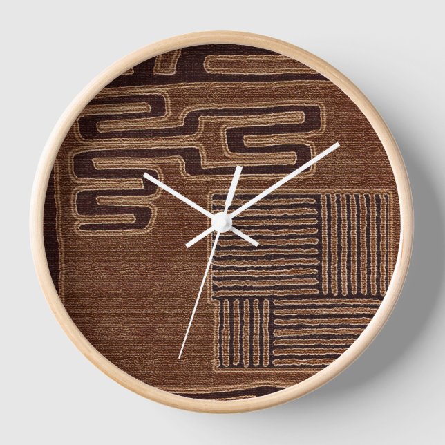 Kuba Cloth Print Clock (Front)