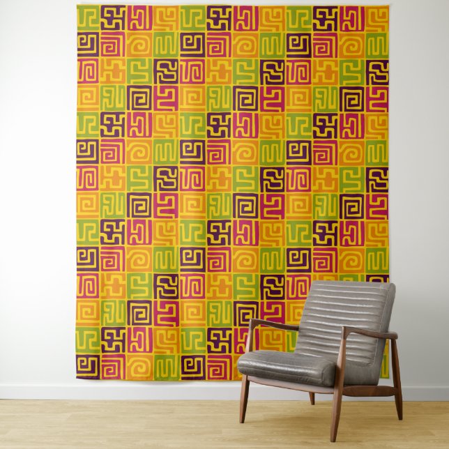 Kuba Style Pattern 071019 - Colourful Tapestry (In Situ)