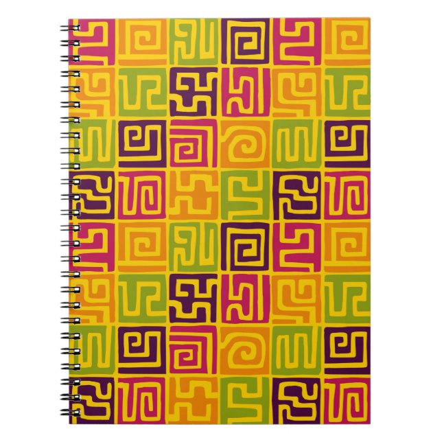 Kuba Style Pattern 071019 - Colours Notebook (Front)