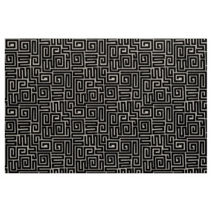 Kuba Style Pattern 280922 - Black Fabric