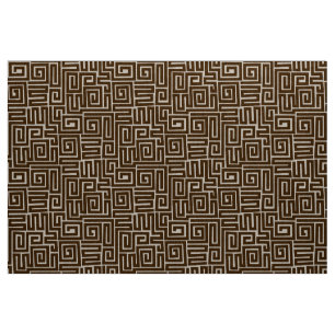 Kuba Style Pattern 280922 - Dark Brown Fabric