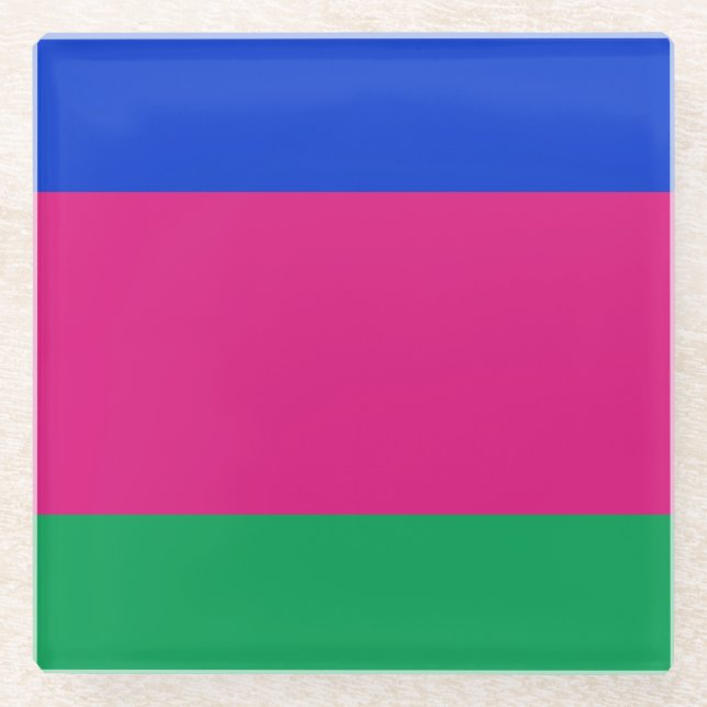 Kuban People's Republic Flag Glass Coaster (Front)