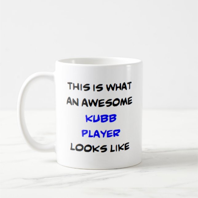 kubb player, awesome coffee mug (Left)