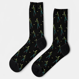 Kubb Playing Stickman Socks
