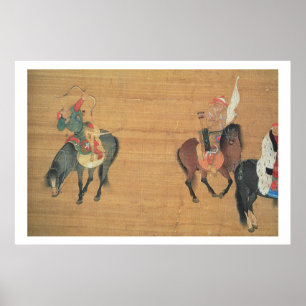 Kublai Khan (1214-94) Hunting (detail), Yuan dynas Poster