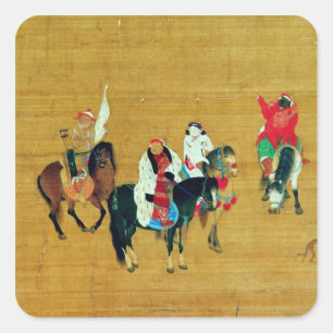 Kublai Khan  Hunting, Yuan dynasty Square Sticker