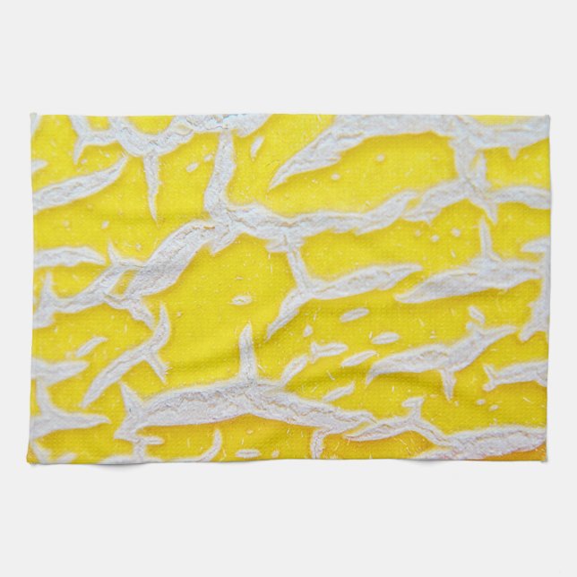 Küchentuch gelb-graues Melonenmuster Tea Towel (Horizontal)