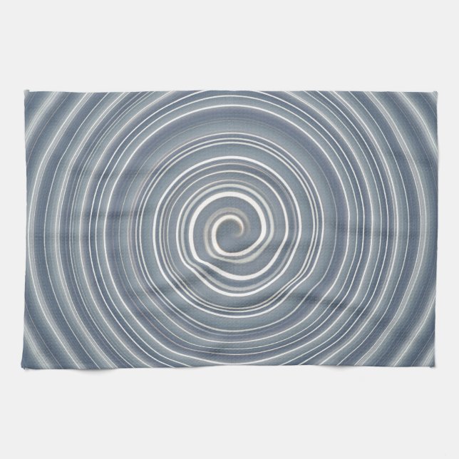 Küchentuch grau-weisse Spirale Tea Towel (Horizontal)