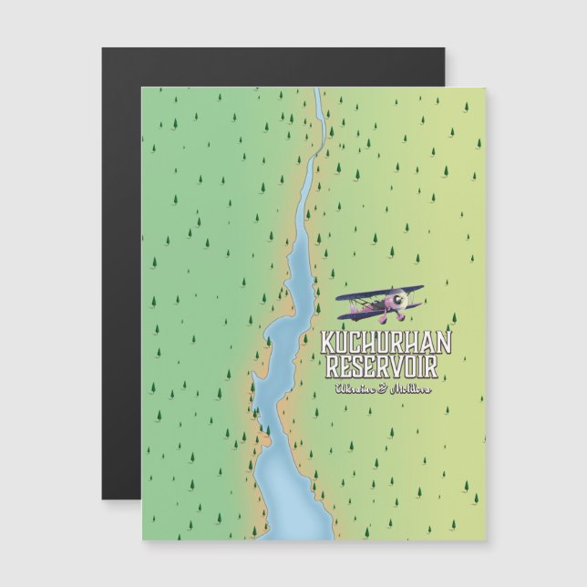 Kuchurhan reservoir Ukraine & Moldova Map (Front/Back)
