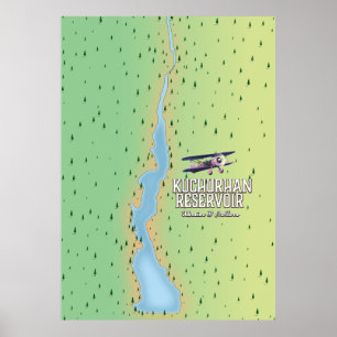 Kuchurhan reservoir Ukraine & Moldova Map Poster