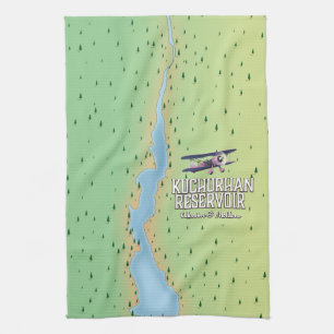 Kuchurhan reservoir Ukraine & Moldova Map Tea Towel