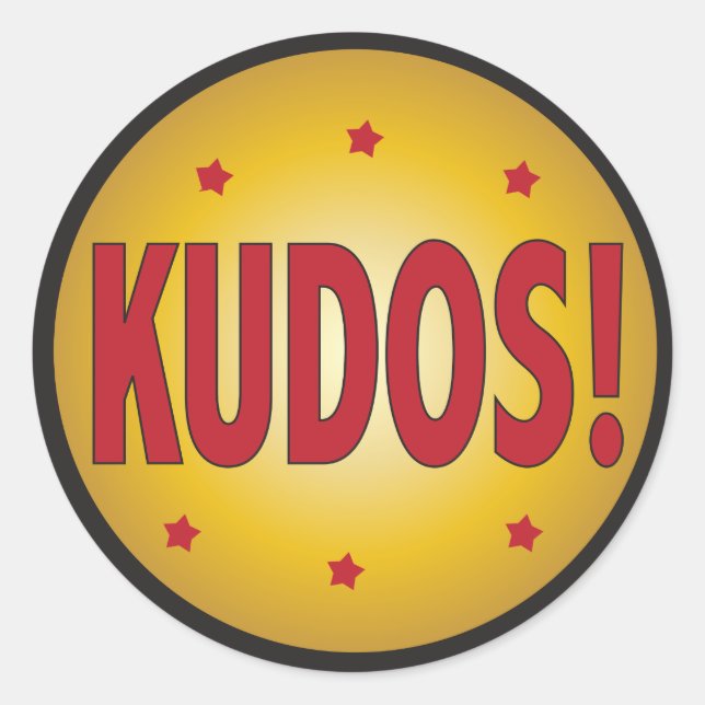 KUDOS recognition and appreciation Classic Round Sticker (Front)