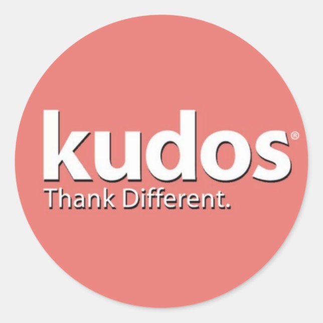 Kudos® Salmon Classic Round Sticker (Front)
