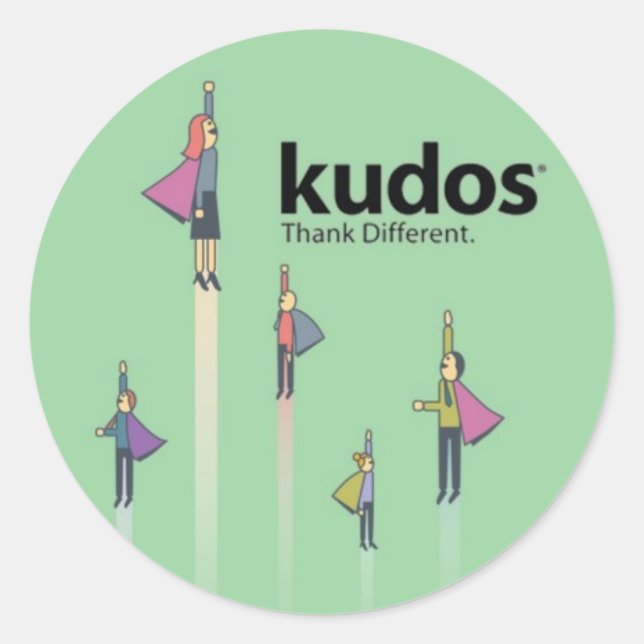 Kudos® Superhero Classic Round Sticker (Front)