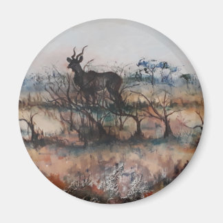 Kudu Bull In Savannah Magnet