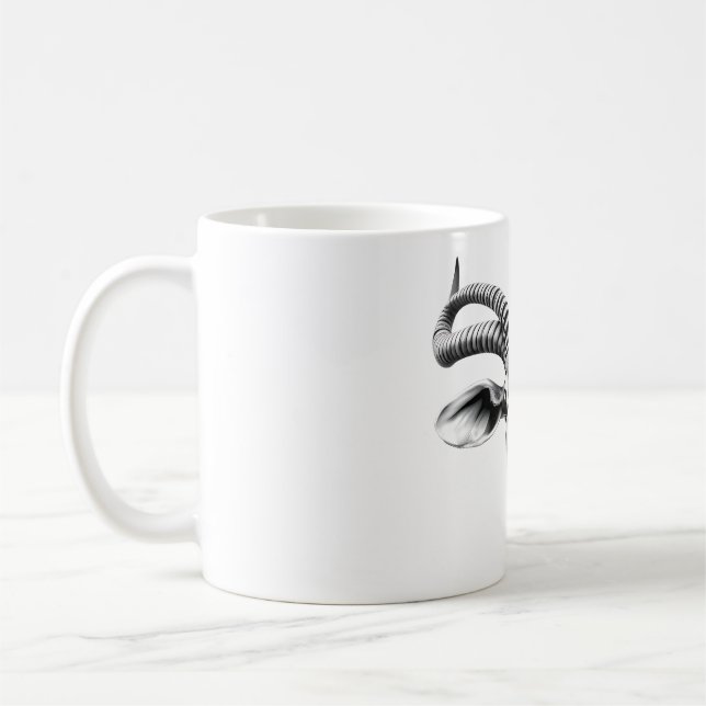 Kudu Spirit: Realistic Black & White Head Design Coffee Mug (Left)