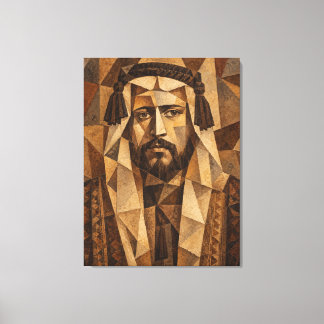 Kuhaylan | Cubist Desert Sheikh Portrait Canvas Print