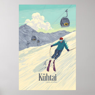 Kühtai Tyrol Austria Ski Resort Travel Poster