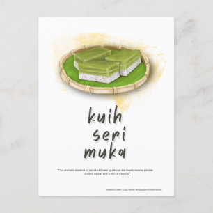 Kuih Seri Muka Malaysia Postcard
