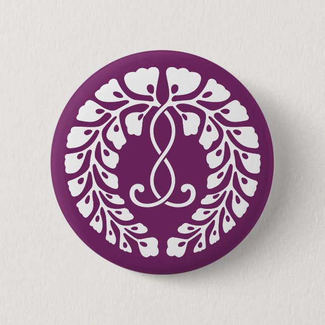 Kujo wisteria 6 cm round badge (Front)