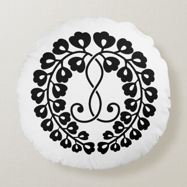 Kujo wisteria round cushion (Front)