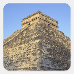 Kukulcan Temple or Castillo Castle) in Square Sticker