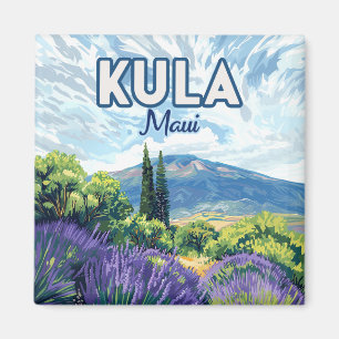 Kula Maui Haleakala Hawaii Lavender Retro Magnet