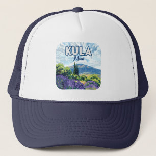 Kula Maui Haleakala Hawaii Lavender Retro Trucker Hat