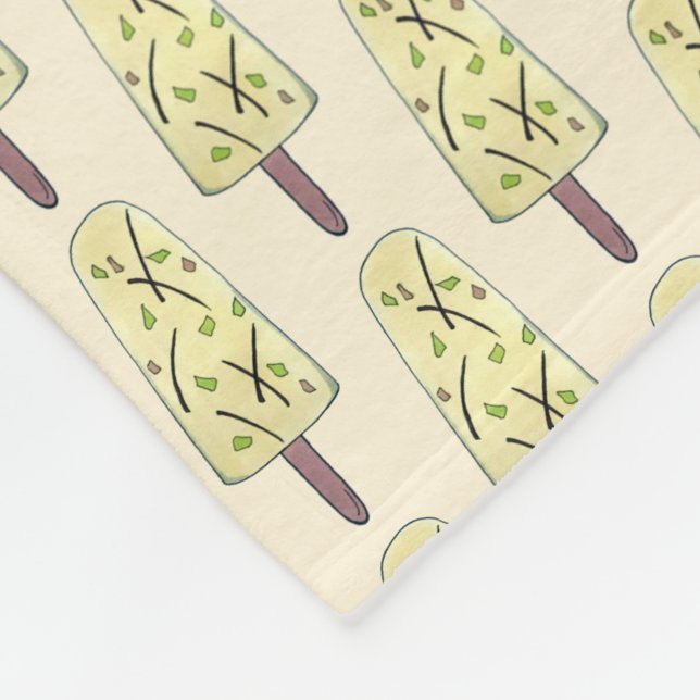 Kulfi Qulfi Indian Food Ice Cream Frozen Dessert Fleece Blanket (Corner)