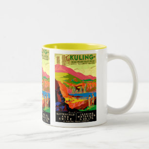 Kuling Vintage Chinese Travel Poster. Two-Tone Coffee Mug