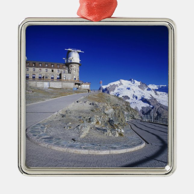 Kulm hotel and trail, Gornergrat, Zermatt, Metal Tree Decoration (Front)