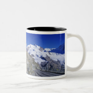 Kulm hotel and trail, Gornergrat, Zermatt, Two-Tone Coffee Mug