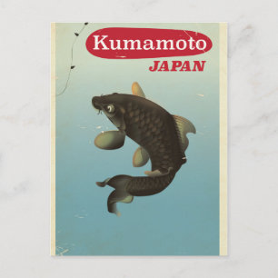Kumamoto Japan vintage style travel poster Postcard