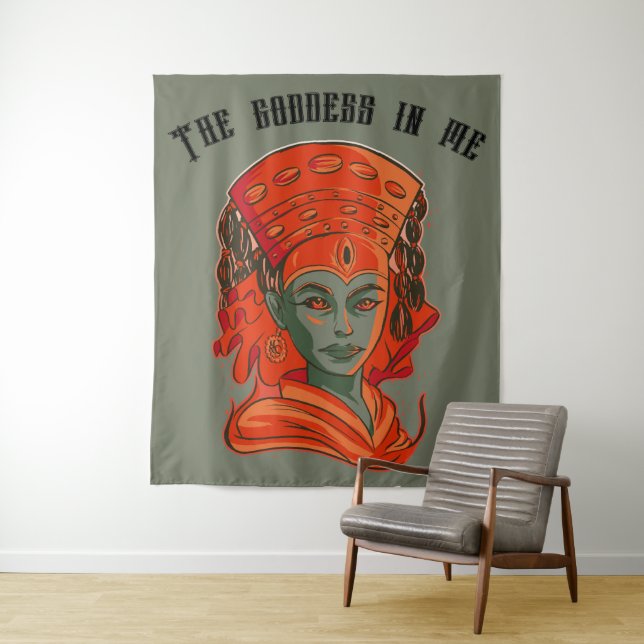 Kumari – Divine Feminine Goddess Art Tapestry (In Situ)