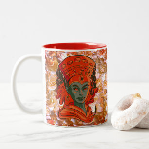 Kumari, woman face Two-Tone coffee mug
