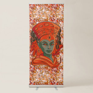 Kumari, woman face with roses retractable banner