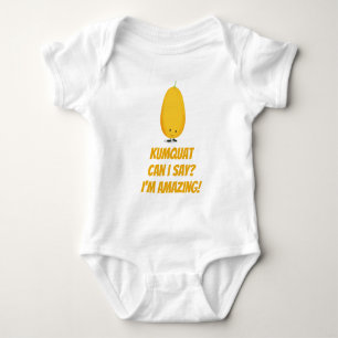 Kumquat Can I Say Fruit Food Pun Large Words Baby Bodysuit