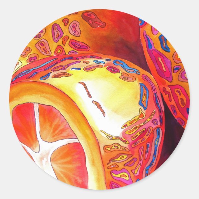 Kumquats orange citrus watercolour fruit art classic round sticker (Front)