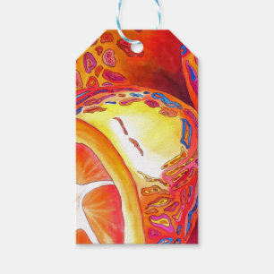 Kumquats orange citrus watercolour fruit art gift tags