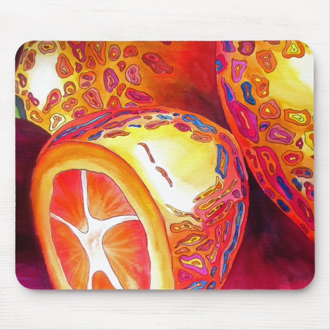 Kumquats orange citrus watercolour fruit art mouse mat (Front)