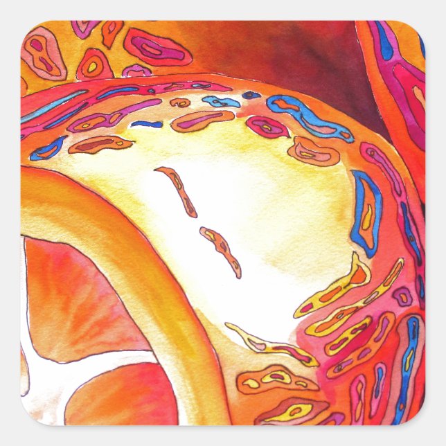 Kumquats orange citrus watercolour fruit art square sticker (Front)