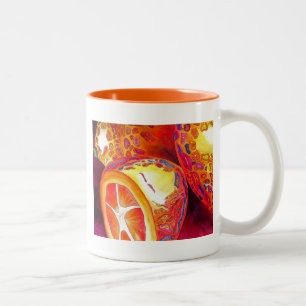 Kumquats orange citrus watercolour fruit art Two-Tone coffee mug