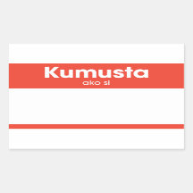 “Kumusta Ako Si” Hello My Name Is Red Nametag