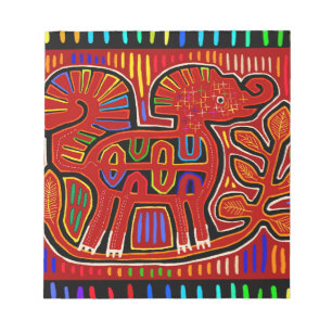 Kuna Indian Baby Elephant - Mola Folk Art Notepad